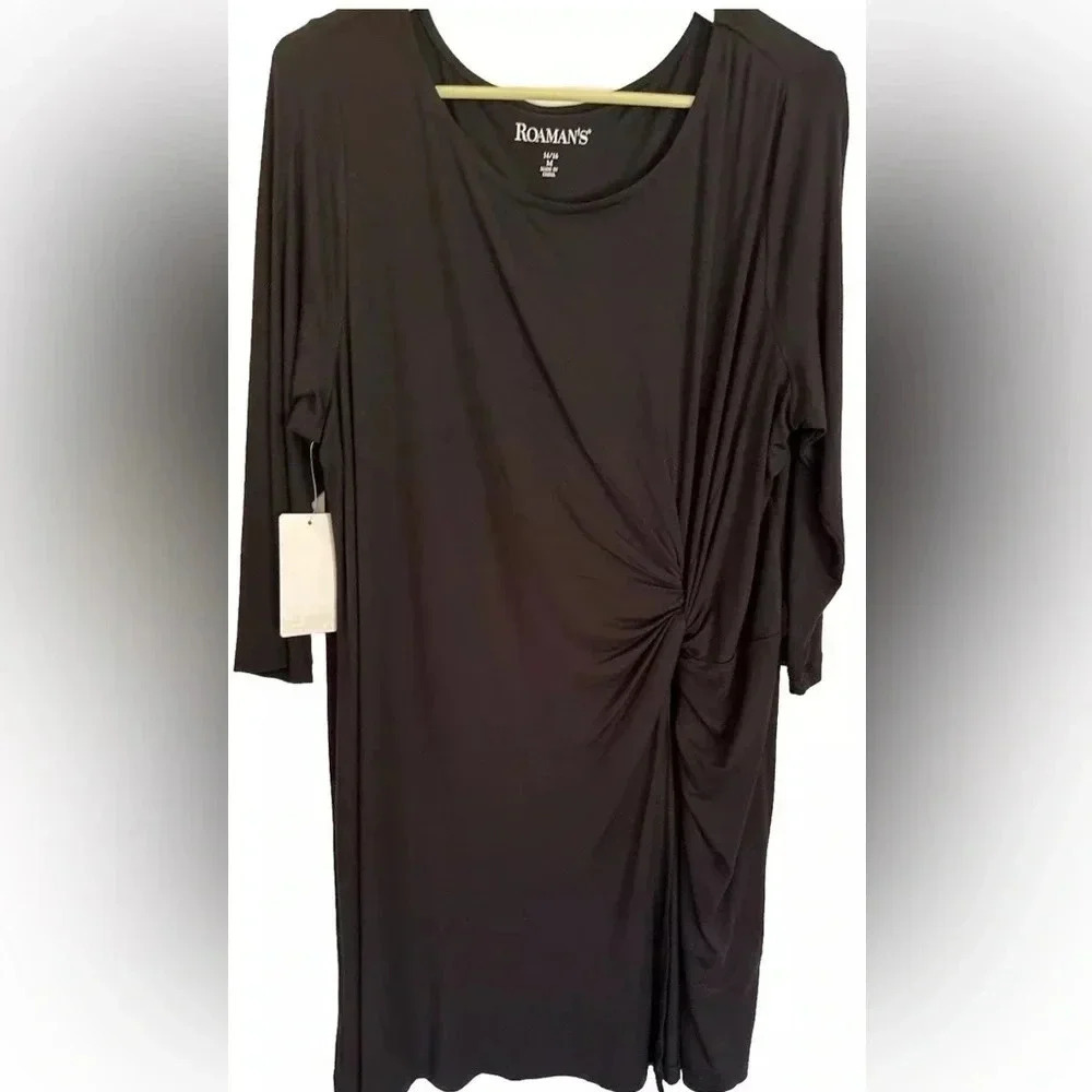 Roamon’s Long Sleeve Black Dress Size 14/16 Med NWT